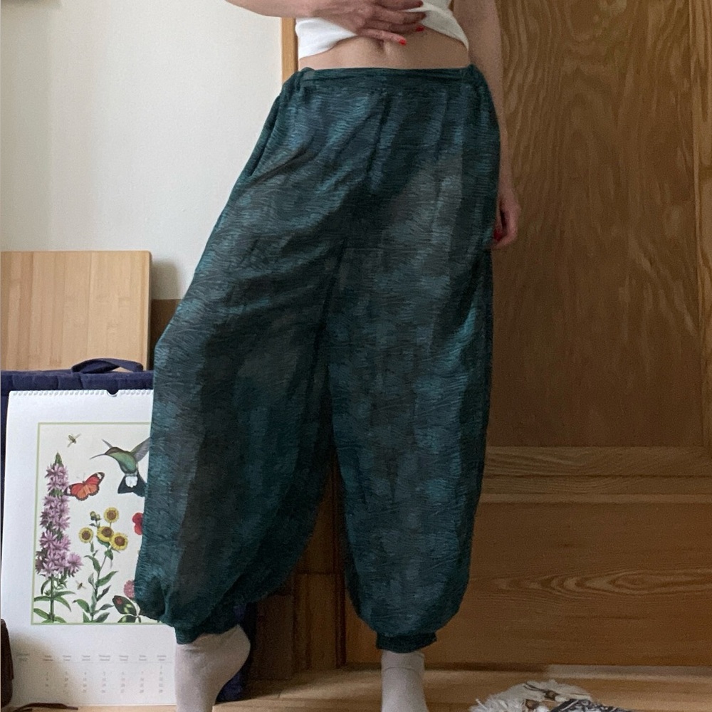 Free People Teal Sheer Harlem Pants